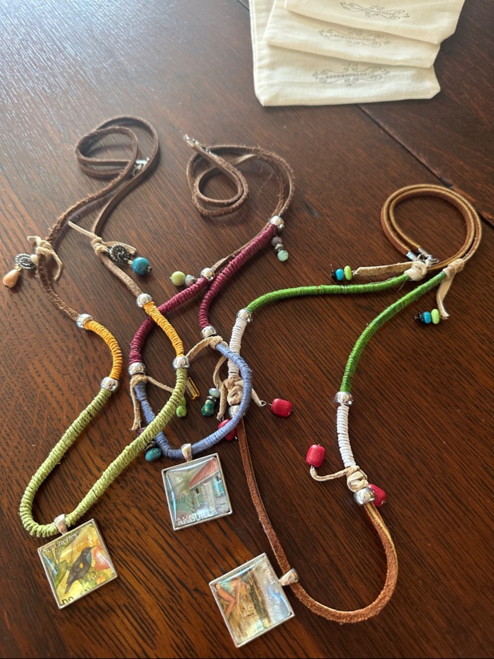 Handmade bundle 3 unique necklaces. 16- 17 inches but adjustable Anthropologie - Picture 8 of 10